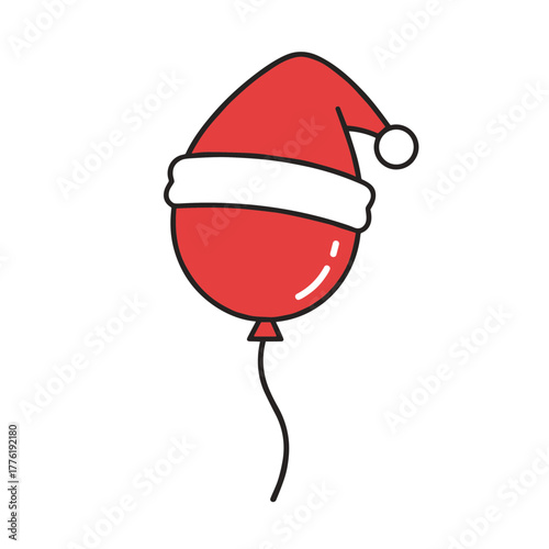 Red balloon with Santa hat for Christmas party decoration
