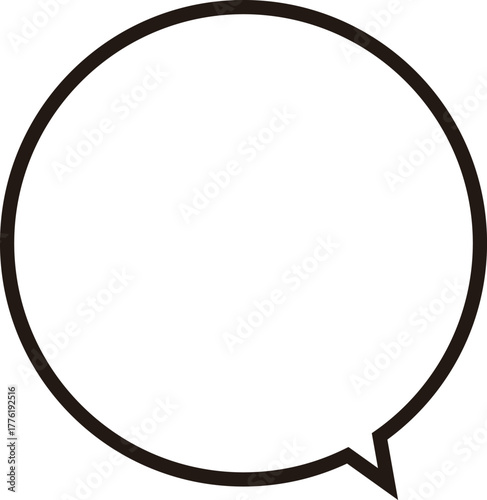 正円のふきだし。シンプルで使いやすい。ベクター。広いテキストスペース。