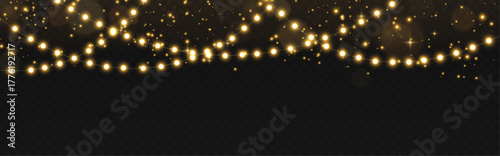 Christmas lights vector. Festive Christmas garland PNG with glowing LED bulbs. Christmas light PNG.