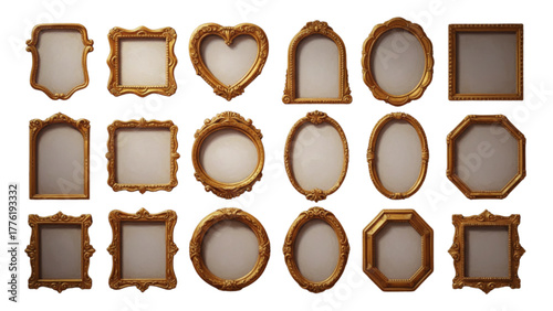 Collection of ornate picture frames golden frames vintage frames decorative frames antique frames photo frames