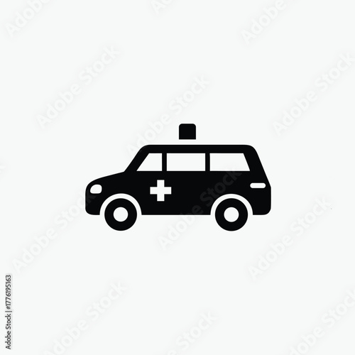 taxi ambulance icon silhoutte vector template