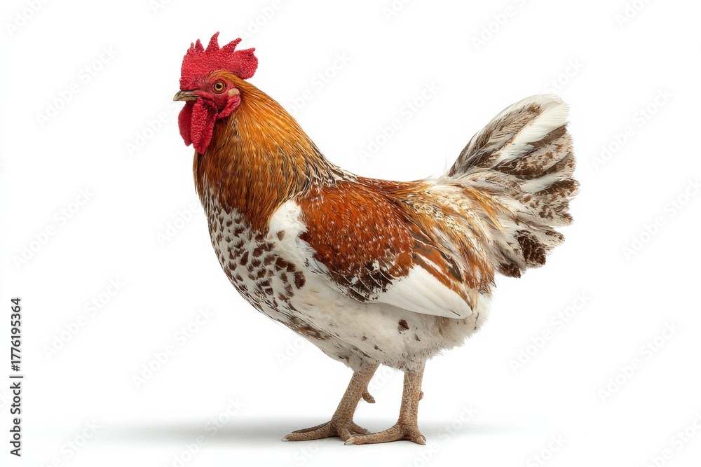 Fototapeta premium isolated rooster with a copy space