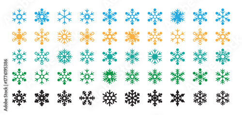Snowflake icons snow vector set. Snowflake icon Vector illustration eps 10