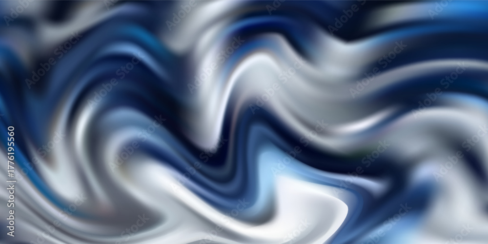 Obraz premium Abstract silver and blue marble background with smooth fluid waves, elegant metallic texture,