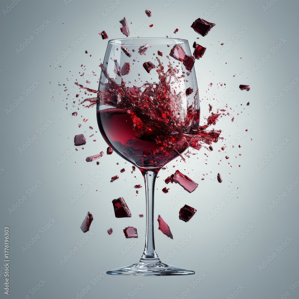 Fototapeta premium a glass of wine explossion with a copy space