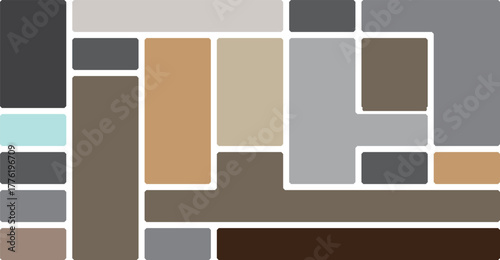 Abstract geometric pattern with earthy tones and a hint of teal