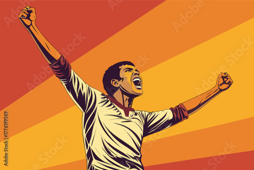 -fighter-doing-victory-scream-with-arms-outstretch.eps