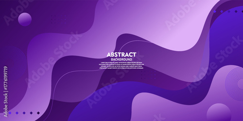 Abstract purple background with overlapping layers in a dark space with a wave effect decoration. Modern minimalist graphic design for web banners, flyers, cards, or brochure covers. eps10