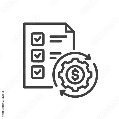 Checklist and gear icon representing efficient process and workflow management