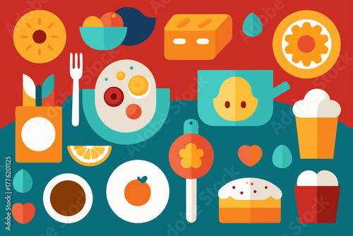 Brunch Dishes Collage Food Background