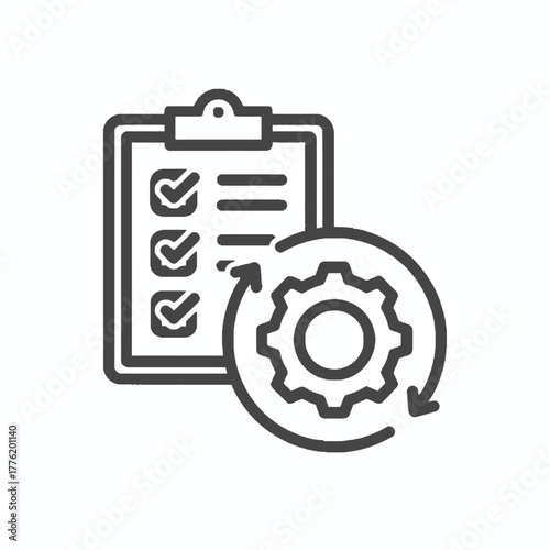 Checklist and Gear icon representing efficiency and workflow management in business operations