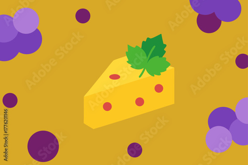Cheese and Grapes Snack Background