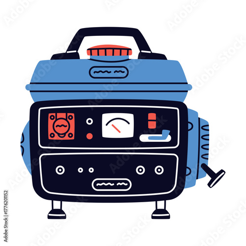 Diesel Generator Machine as Petrol Tool Vector Illustration