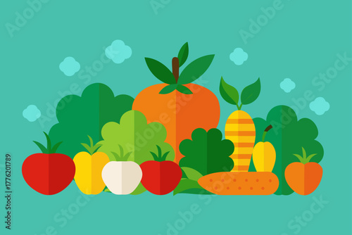 Fresh Market Vegetables Background Design