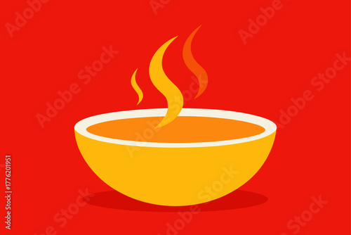 Hot Soup Bowl Background Design