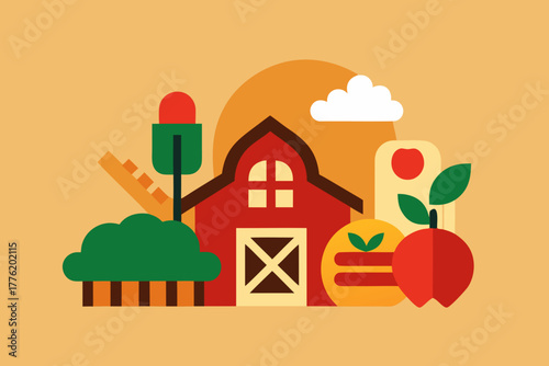 Rustic Farm Food Background Scene