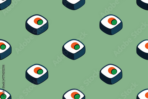 sushi roll pattern background