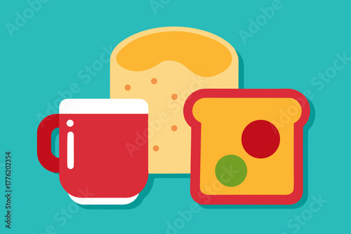 toast and jam breakfast background