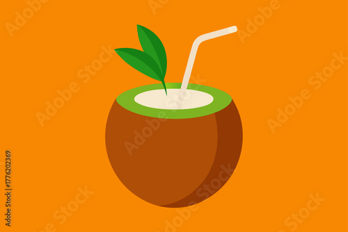 tropical coconut drink background