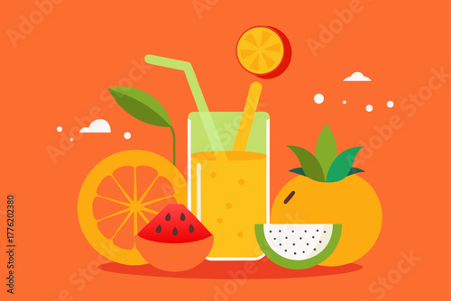 tropical fruit juice background