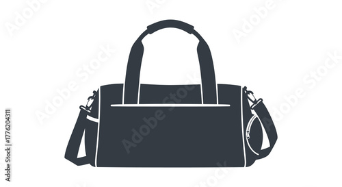 Simple dark silhouette of a versatile tote bag with shoulder strap and handles