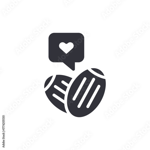 Almond Favor Graphic Nutrition Seed Vector Icon