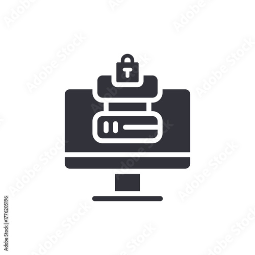 Secured Online Data Transfer On Desktop Computer Icon