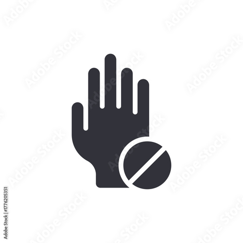 Hand Gesture Stop Icon Symbol Prohibition Protection