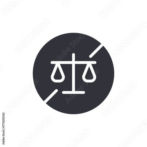 No Law Justice Symbol Icon Illustration Legal Balance