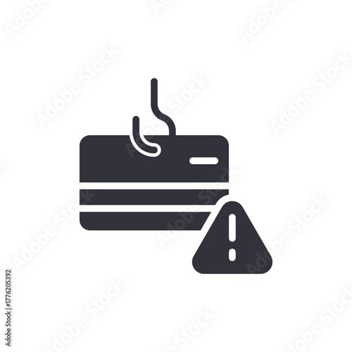 Credit Card Theft Alert Icon Scam Concept Illustration
