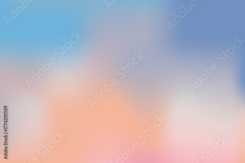 Nude soft sky abstract neutral gradient background. Fluffy cloud vibrant pastel sunset. Blurred light and pale backdrop.