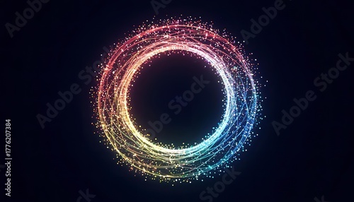 neon circle on black background