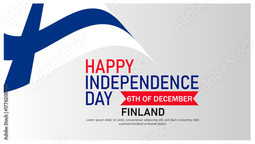 Finland Independence Day celebration with national flag