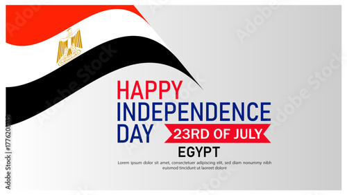 Egypt Independence Day celebration with national flag