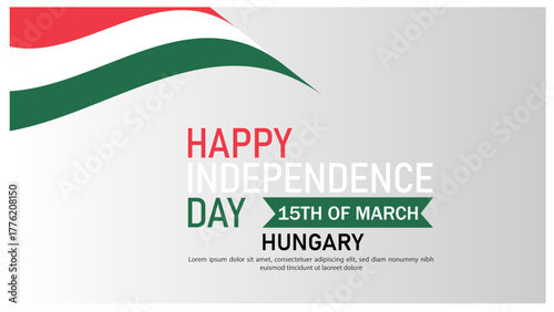 Hungary Independence Day celebration with national flag