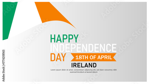 Ireland Independence Day celebration with national flag