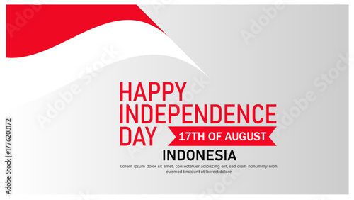 Indonesia Independence Day celebration with national flag