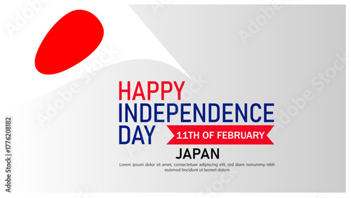 Japan Independence Day celebration with national flag