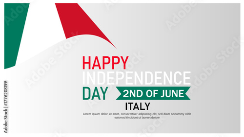 Italy Independence Day celebration with national flag