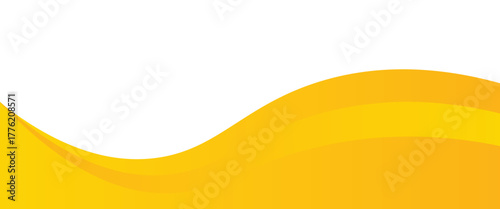 Wavy white background. Modern lemon orange color. Fresh banner template for websites, pages, sales, events, holidays, parties, and fall. Wavy shapes with soft shadows.
