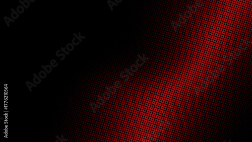 Red and black halftone background with diagonal gradient — modern abstract texture with dotted pattern and light red glow, perfect for design, print, or digital projects.