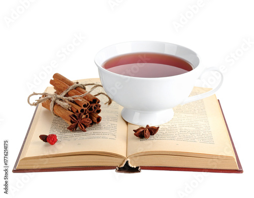 Cup of Tea and Book for Cozy Winter Reading Still Life