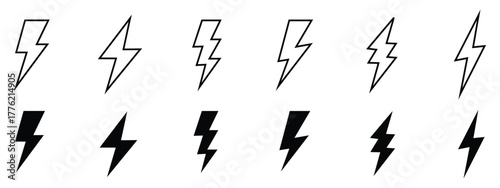 Electric Thunderbolt Emblems icon vector. power energy speed and innovation symbol. vector illustration.