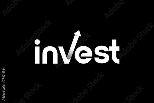 word invest . rounded modern geometric circular minimalist clean alphabet font. lowercase bold typography vector illustration design