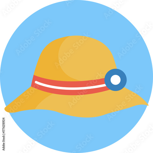 Wide-brimmed hat for sun protection while enjoying water park activities.