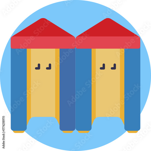 Changing area for visitors to switch into swimwear.