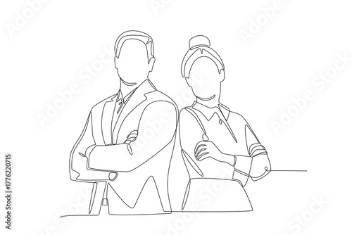 Business leader concept one-line drawing