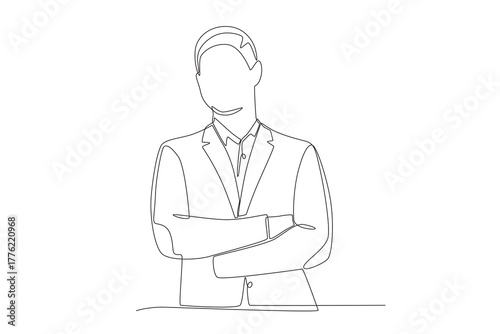 Business leader concept one-line drawing