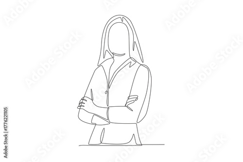 Business leader concept one-line drawing