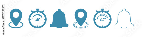  location date time icon symbol. clock sign.  business schedule and office time clock. location pin signs  on transparent background silhouette design.